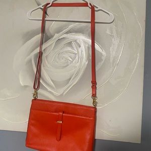 Like new brahmin orange leather crossbody
